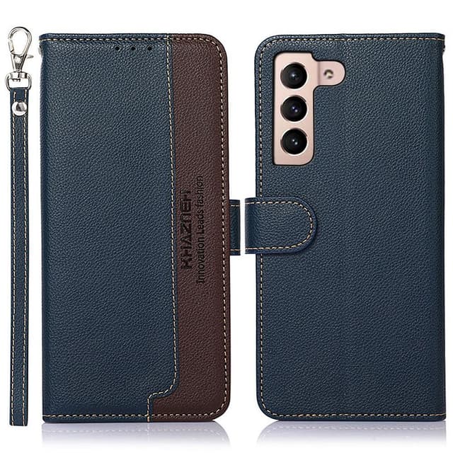 Samsung Galaxy S22 5G RFID-blokering KHAZNEH telefoncover - blå/brun