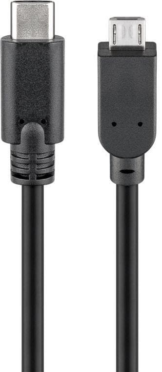 USB 2.0-kabel USB-C™ till Micro-B 2.0, svart