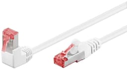 Goobay Patchkabel CAT 6, 1x 90° vinklad, S/FTP (PiMF), vit, 0,25 m