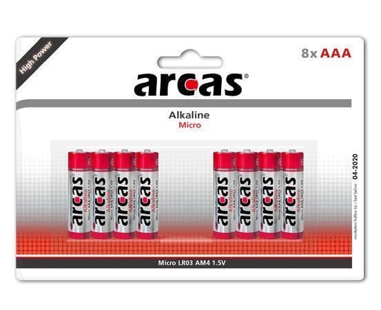 Arcas AAA/LR03, Alkaline, 8 stk.