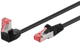 Goobay Netværkskabel CAT 6 vinklet 1x 90°, S/FTP (PiMF), sort, 1 m