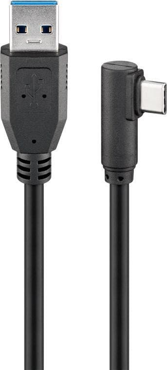 Goobay USB 3.0 USB-C™ til USB-A-kabel, 90°, 1 m, svart
