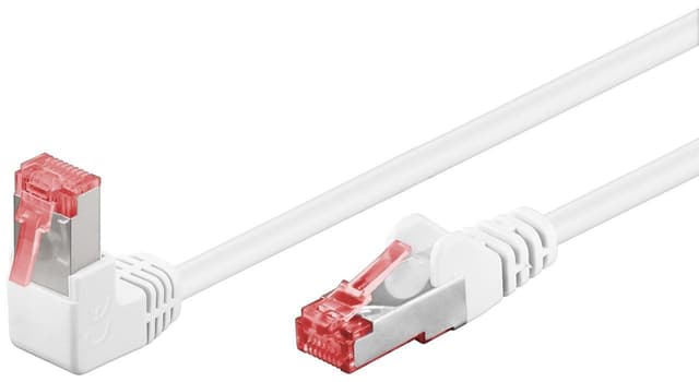 Goobay CAT 6 patchkabel 1x 90° vinklet, S/FTP (PiMF), hvit