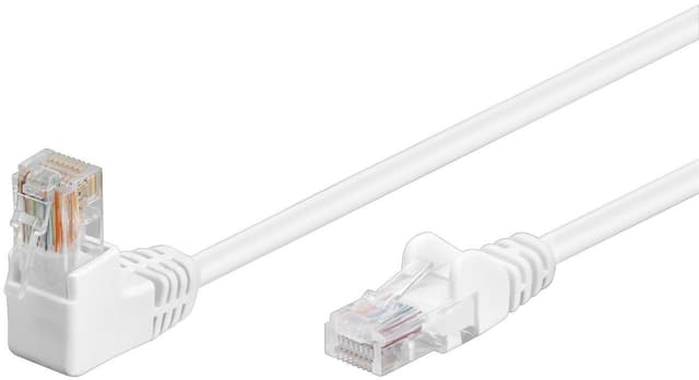 Goobay Netværkskabel CAT 5e vinklet 1x 90°, U/UTP, hvid, 2 m