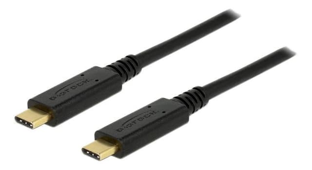 DeLOCK USB 2.0 USB-C til USB-C-kabel, 5A, E-markør, 3m, svart