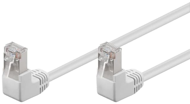 Goobay Netværkskabel CAT 5e vinklet 2x 90°, F/UTP, hvid, 5 m