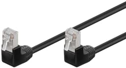 Goobay Patchkabel CAT 5e, 2x 90° vinklad, F/UTP, svart, 1 m