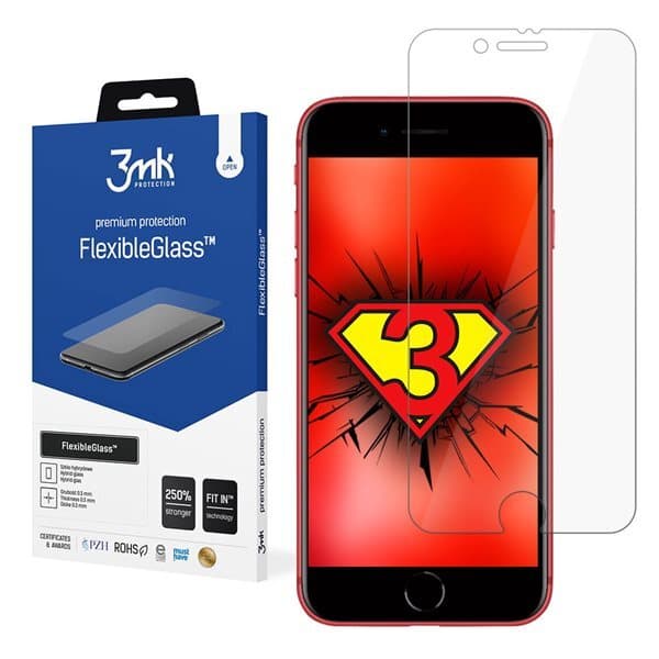 3mk Flexibelt 2.5D Hybridglas iPhone SE 2020 / SE 2022