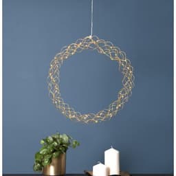Hängande dekoration/ljusslinga curly - led - ø45cm - mässing - star trading