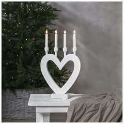Ljusstake/elljusstake dala - 27x45cm - vit - led - star trading