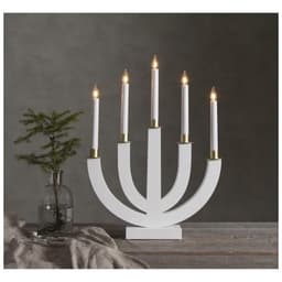 Ljusstake/elljusstake eli - 37x47cm - vit/guld - star trading