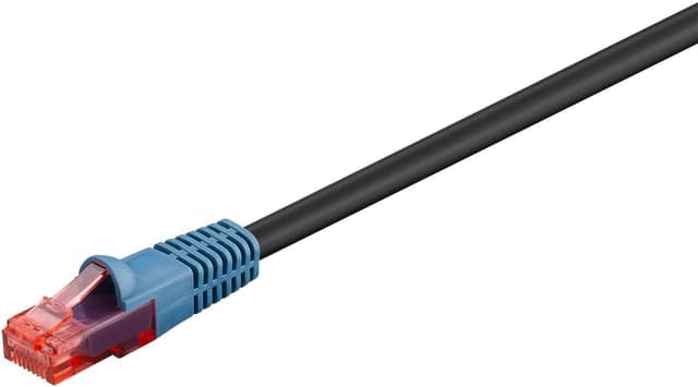 Goobay CAT 6 patchkabel for utendørs ruting, U/UTP, svart