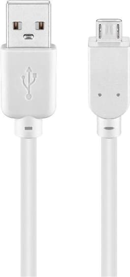 USB 2.0 høyhastighetskabel, hvit