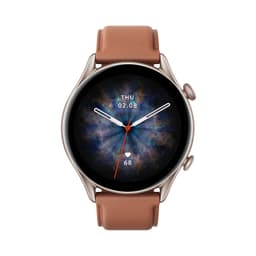 Amazfit GTR 3 Pro 1,45", älykello, GPS (satelliitti), AMOLED-näyttö, kosketusnäyttö, sykemittari, aktiivisuuden seuranta 24/7, vedenpitävä, Bluetooth, Wi-Fi, ruskea nahka