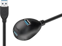 USB 3.0 SuperSpeed jatkokaapeli jalustalla, musta