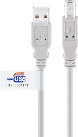 Goobay USB 2.0 Hi-Speed-kabel med USB-sertifikat, grå