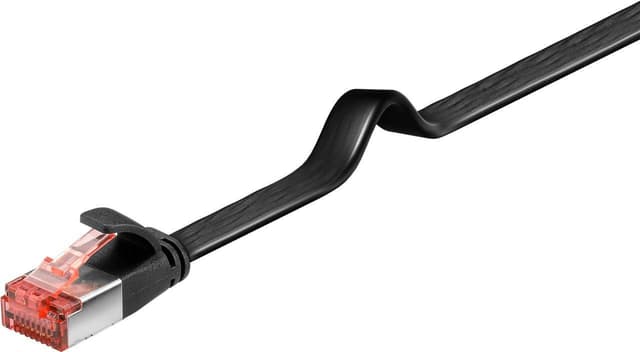Goobay CAT 6 flat patch-kabel, U/FTP, svart
