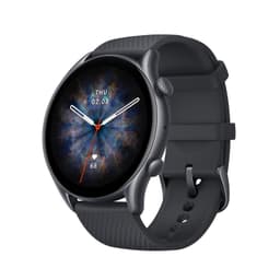 Amazfit GTR 3 Pro 1,45", smartklokke, GPS (satellitt), AMOLED-skjerm, berøringsskjerm, pulsmåler, aktivitetsovervåking 24/7, vanntett, Bluetooth, Wi-Fi, Infinite Black