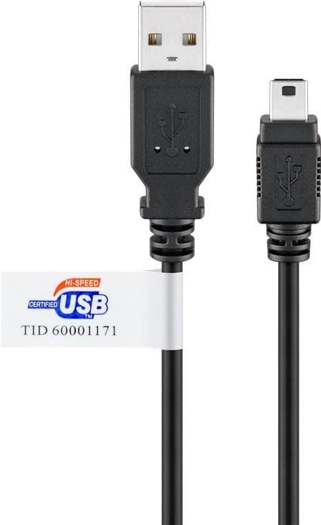 Goobay USB 2.0 höghastighetskabel med USB-certifikat, svart