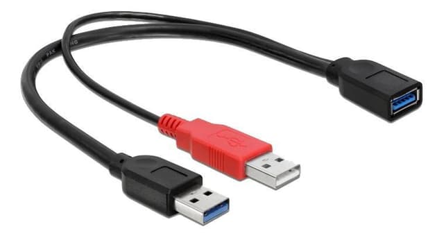 Delock Cable USB 3.0 type A male + USB type A male > USB 3.0 type A fe