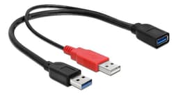 Delock -kabel USB 3.0 type A han + USB type A han> USB 3.0 type A fe