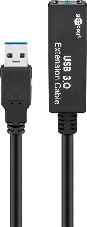 Goobay Active USB 3.0 skjøtekabel, svart