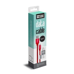 ColourWay C-tyypin datakaapeli USB 2.0, nopea ja turvallinen lataus  Vakaa tiedonsiirto, punainen, 1 m