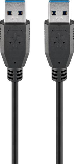 USB-A-kabel, 1,8 m, sort