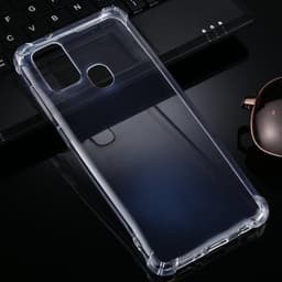 Läpinäkyvä kuori ulkonevilla kulmilla Samsung Galaxy A21s