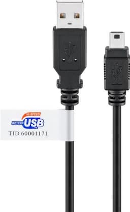 USB 2.0 Hi-Speed -kaapeli, USB-sertifikaatti, musta