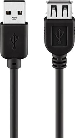 USB-A-forlængerkabel, 1,8 m, sort
