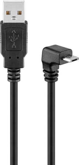 Goobay USB 2.0 Hi-Speed-kabel 90°, svart