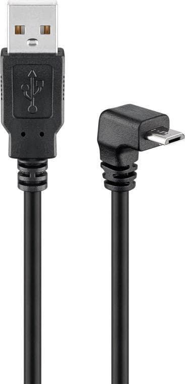 Goobay USB 2.0 Hi-Speed-kabel 90°, svart