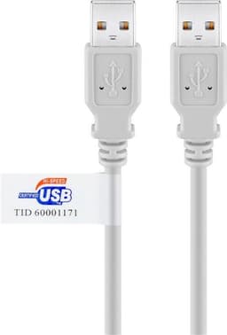 USB 2.0 Hi-Speed -kaapeli USB-sertifikaatilla, harmaa