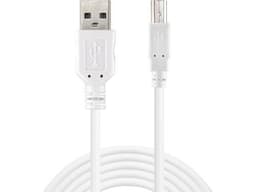 USB 2.0 AB -kaapeli SAVER, valkoinen (2 m)