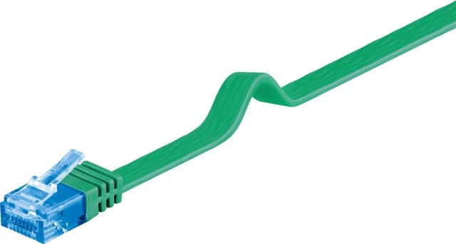 Goobay CAT 6A platt patchkabel, U/UTP, grön