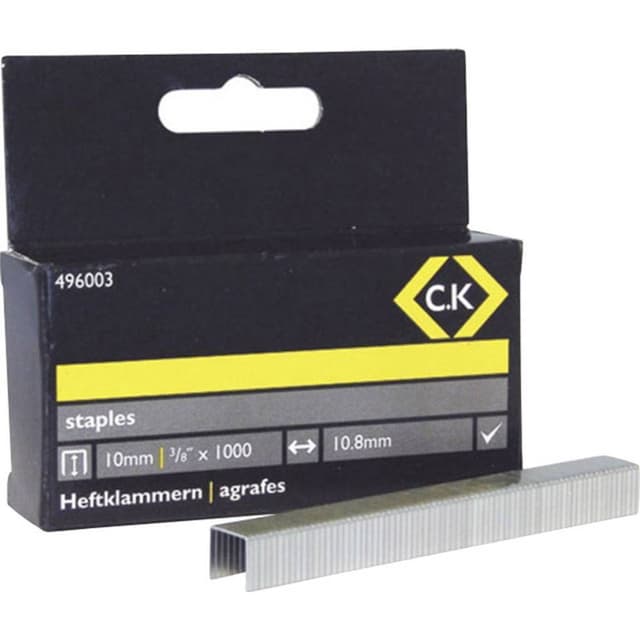 Hæfteklammer 1000 stk C.K. 496003 Dimensioner (L x B) 10 mm x 10.5 mm