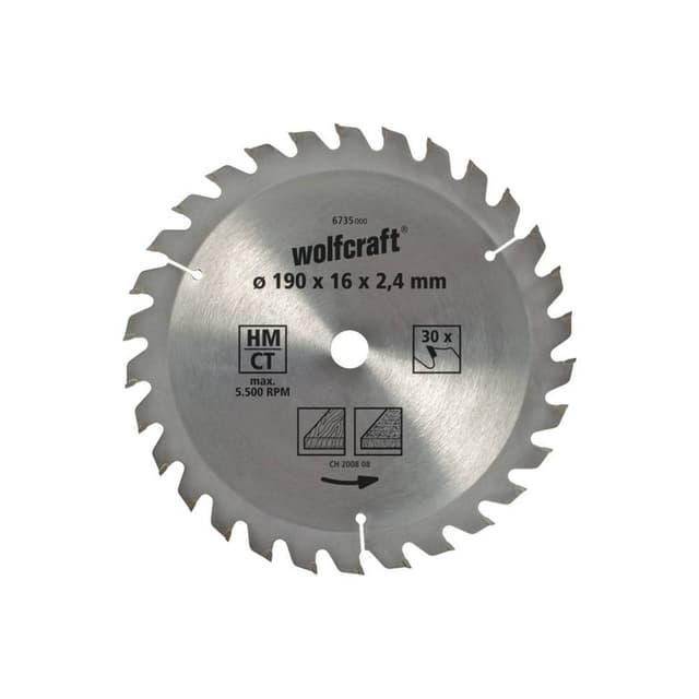 Wolfcraft 6735000 Hårdmetall cirkelsågklinga 190 x 16