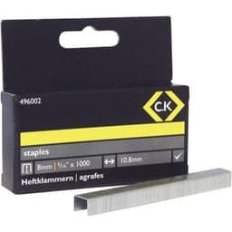 Hæfteklammer 1000 stk C.K. 496002 Dimensioner (L x B) 8 mm x 10.5 mm