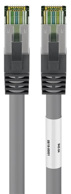 Goobay RJ45 (CAT 6A, 500 MHz) patchkabel med CAT 8.1 S/FTP rå kabel, g