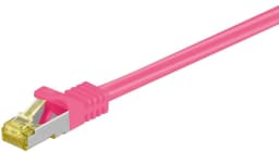 RJ45 netværkskabel S/FTP (PiMF), 500 MHz, med CAT 7 råkabel, Magenta, 10 m