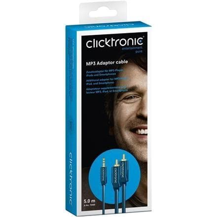 Clicktronic MP3-adapterkabel 70468 3,5 mm hane (3-polig, stereo), 2 RC