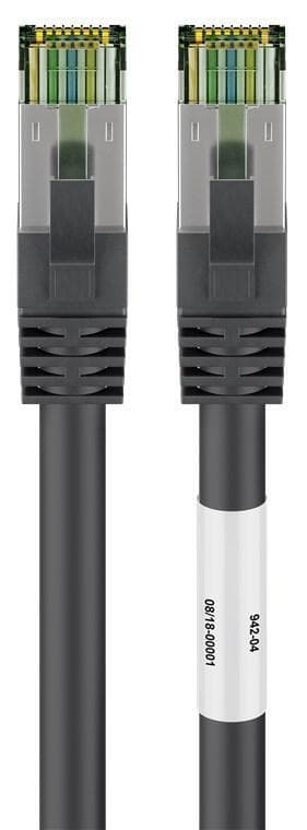 Goobay RJ45 (CAT 6A, 500 MHz) patch-kaapeli CAT 8.1 S / FTP raakakaapelilla, 16706