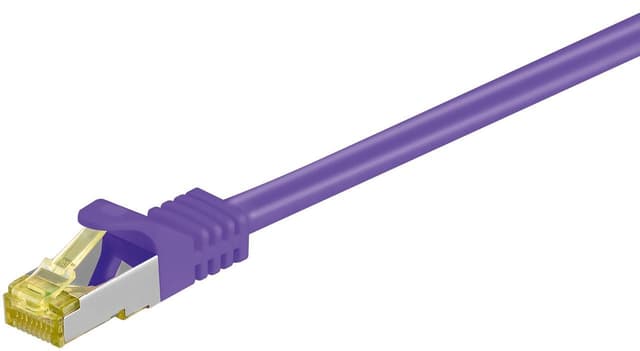 RJ45 patchkabel S/FTP (PiMF), 500 MHz, med CAT 7 råkabel, Violett, 7,5