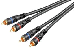 Stereoanslutningskabel 2x RCA, dubbelt skärmad