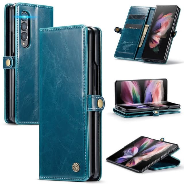 CaseMe mobilplånbok 3-kort Samsung Galaxy Z Fold 3  - Blå