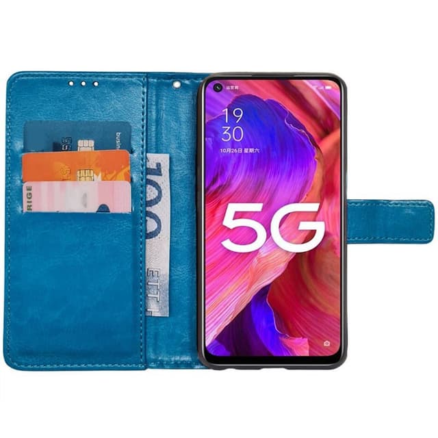 Lompakkokotelo 3-kortti Oppo A54 5G - Vaaleansininen