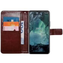 Lompakkokotelo 3-kortti Nokia G21 - Ruskea