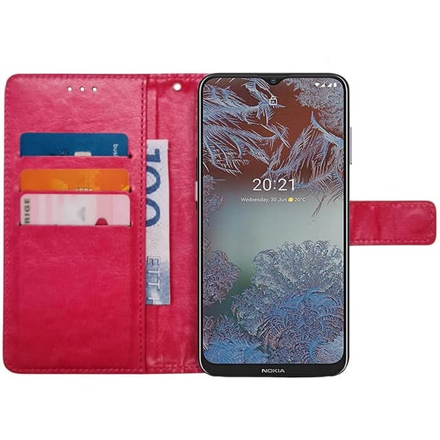 Wallet cover 3-kort Nokia G10 - Lyserød