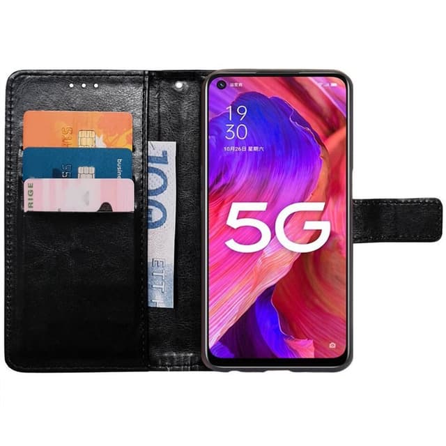 Lompakkokotelo 3-kortti Oppo A54 5G - Musta